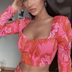 NET Zara pink jacquard top new with tags